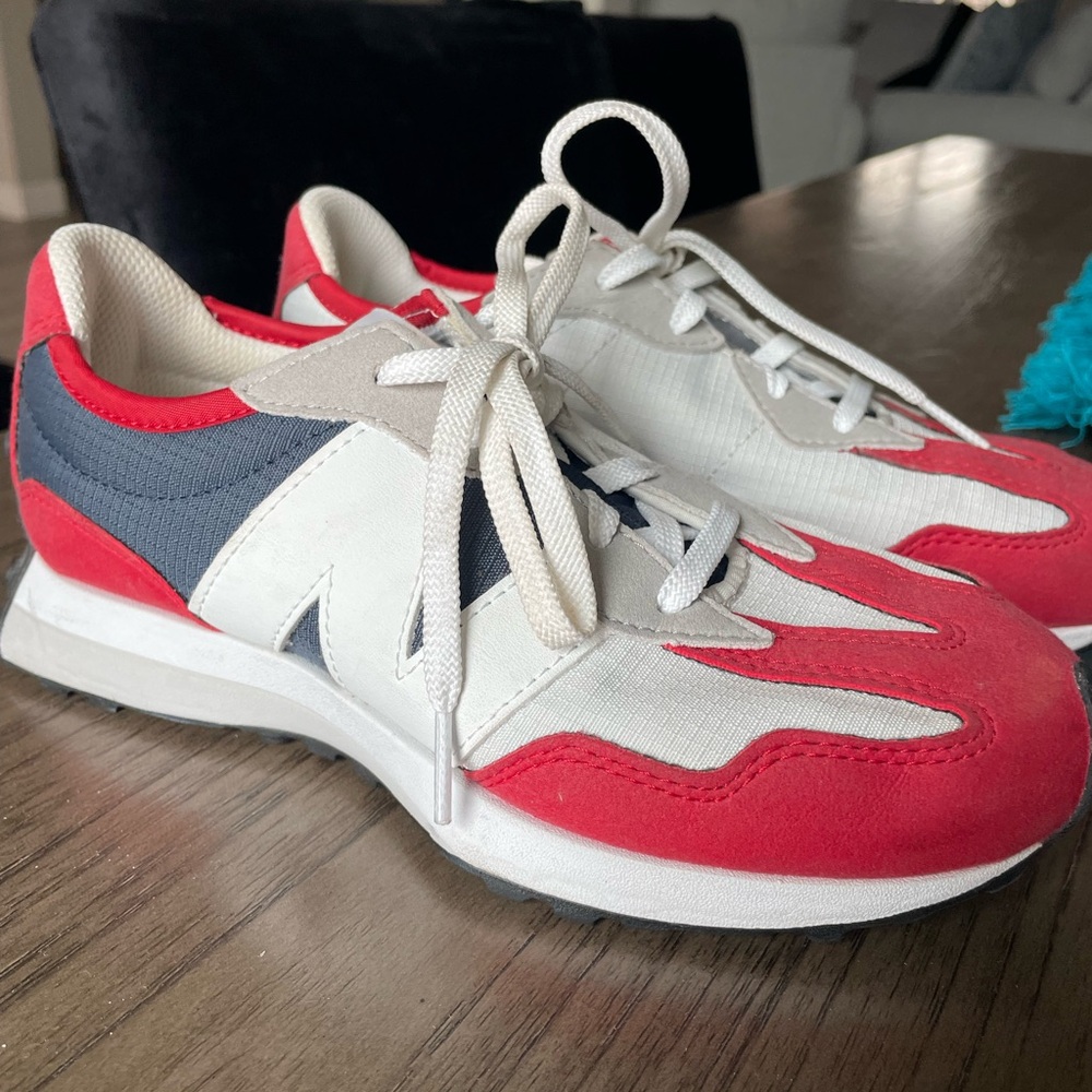 New Balance Red and White 327 Sneakers